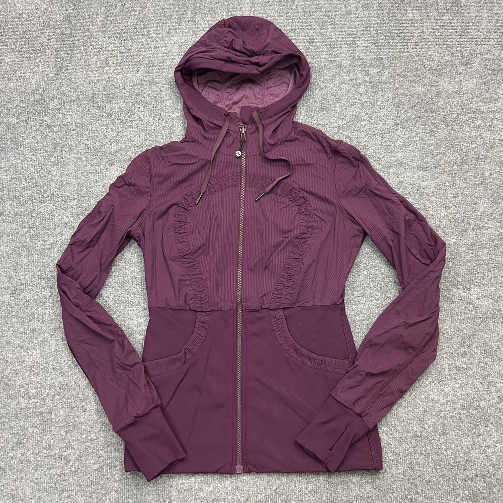 Lululemon Jacket Womens 8 Hooded Full Zip Reversible Athletic Stretch - Picture 6 of 10